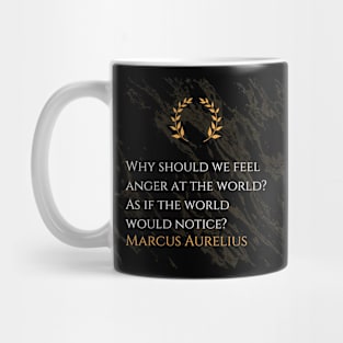 Marcus Aurelius's Reflection: Futility of Anger Towards the World Mug